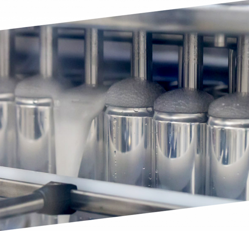 Illustrative image of beverage cans being filled