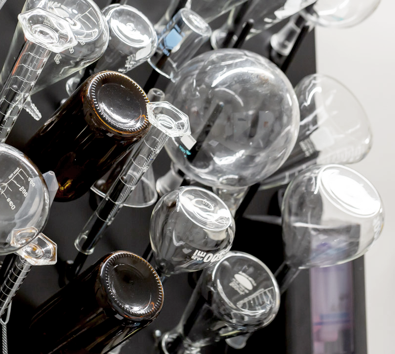 Illustrative photograph of laboratory glassware